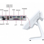 מבט צידי על קופה ממוחשבת לבנה